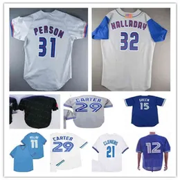 Chen37 Toronto Vintage Baseball Jersey Roy Halladay Joe Carter Roberto Alomar Jose Bautista George Bell Roger Clemens Tony Fernandez Guerrero Jr.