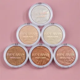 HANDAIYAN Evidenziatore per trucco 6 colori Diamond Shimmer Face Glitter Bronzer Highlighter Glow Contour Powder