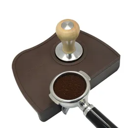 Espresso Coffee Tamper Mat Silicon Rubber Corner Slip Resistant Pad Tool Holder Barista Tamping 210309273g