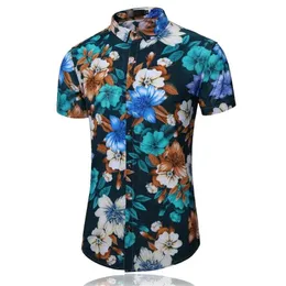 45 kg120kg sommar nya herrskjortor avslappnade korta ärmar knapp ner Hawaiian skjorta 5xl 6xl 210412