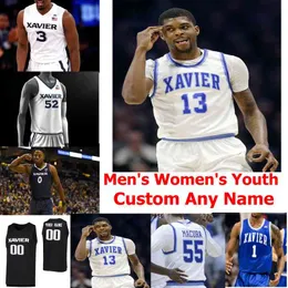 Xavier Musketeers seltene College-Basketball-Trikots Herren 11 Bryce Moore Jersey Leighton Schrand Ramon Singh Zak Swetye Damen individuell genäht