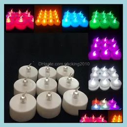 Candles Home Decor Garden Led Tealight Tea Flameless Light Colorf Yellow Battery Operated Wedding Birthday Party Christmas Decoration 8 Co