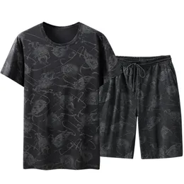 jogging homme T-shirt da uomo estive 2 pezzi Set tuta Casual Oversize 10XL 11XL pantaloncini grassi elasticità Maschile Streetwear 220708