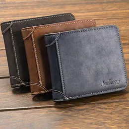 Plånböcker män plånbok läder affärsfoldbar lyxig billfold smal hipster cowhide /id -hållare insatser mynt purseswallets