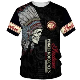 Camiseta estilo indiano de verão com estampa masculina, roupas esportivas ao ar livre, tamanho grande, estampa de motocicleta, tops, roupas unissex 220623