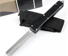 Not Sharp UT Auto Comb Knife D2 Steel Blade T6061 Aviation Aluminium Griff Trainingsmesser mit Nylontasche