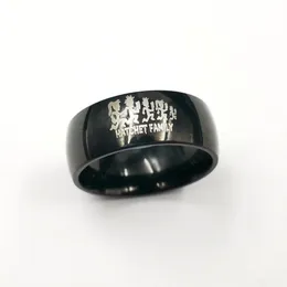 Svart rostfritt stål ICP Hatchetman Family Logo Juggalo Ring for Women Mens Fashion 8-12#