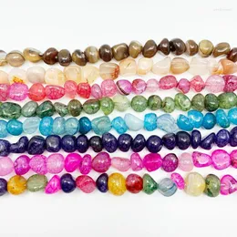 Inne 1 -STRAND/LOT 10 12 mm Stone Natural Kamień Nieregularny Kształt Dragon Vein Agates Koraliki Luźne koraliki dystansowe do biżuterii produkująca bransoletę DIY Edwi