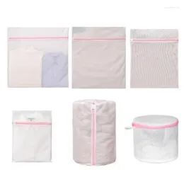 6pcs kit de sacos de lavanderia úteis Bolsa de lavagem reutilizável com zíper para suprimentos de máquinas