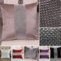 Pillow de diamante de luxo decorativo Tampa de travesseiro de travesseiro de flanela ultra macia EL Decoração de casa 45 45 cm de almofada de sofá 220623