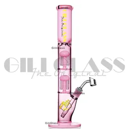 19 '' Высокий стакан бонг с двойным деревом Perc Dab Rig Hologhs Классические курительные водопроводные трубы Нефтяные бунки Стеклянная бонг с кварцевым перколатором ногтей