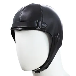 New Arrival BDSM Slave PU Leather Bondage Mask Headgear Hood Cap Fetish sexy Toys Bdsm Training