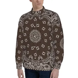 Men's Casual Shirts Bandana Design Cashew Nut Pattern Spring Autumn Features Shirt Arrival Long Sleeve Slim Fit Male Custom DIY