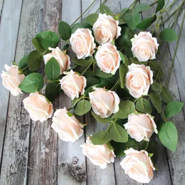 シングルフランレットローズ模造フラワーバレンタインデーの結婚式の装飾的な花のホテルの装飾偽の花人工シルクフラワーズC1000