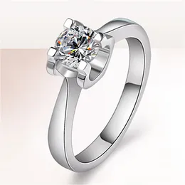 Anello di corno con testa di toro con diamante di simulazione semplice e generoso, anello di fidanzamento con zircone placcato platino