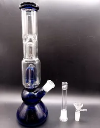14 inch colorful glass beaker bong Hookahs helix perc percolator bongs heady smoking Water Pipes waterpipes with ice catcher hookah