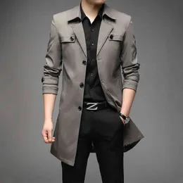 Thoshine marque printemps automne hommes Trench manteaux longue qualité supérieure mâle mode vestes Smart décontracté grande taille 6XL L220725