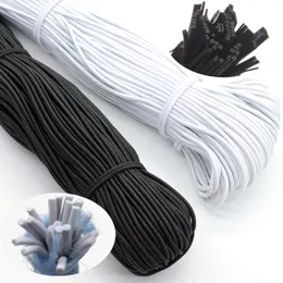 Dikiş Kavramları Yüksek kaliteli yuvarlak elastik bant kablosu Elastics lastik beyaz siyah streç ip dik giysi için DIY aksesuarları 1mm 2mm 3mm 4mm 5mm