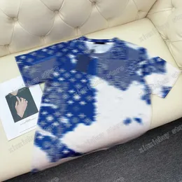 22ss homens mulheres designers camisetas tee tie dye camisas paris carta algodão manga curta tripulação pescoço streetwear xinxinbuy azul XS-L2529