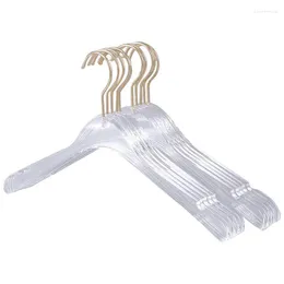 10 Pcs Clear Acrylic Crystal Clothes Hanger With Gold Hook Transparent Luxury Shirts Dress Notches