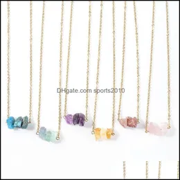 Arts And Crafts Natural 5-10Mm Quartz Stone Reiki Healing Crystal Chakra Pendant Necklace For Women Jewelry Drop Delive Sports2010 Dzq