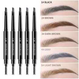 Automatic Rotating Eyebrow Pencil Dazzling Eyes Makeup Fashion Brow Double Pen QIC Waterproof Sweat-proof Smudge-proof Soft Brows Make up for Beginner Girls