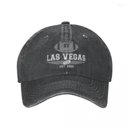 Berets unisex dorosły kowbojowy kapelusz las Vegas Vintage Football EST 19601 Regulowane czapki baseballowe CAP Trucker Cap Retro Denim Hats Dadberets