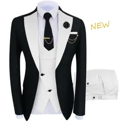 Men's Suits & Blazers Fashion Style Grooming Tuxedo Male Suit Boutique Elegant Gentleman Men Clothing 3 Piece Set Luxury Guest Wedding Dress