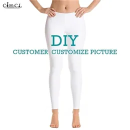 Cloocl Mode DIY High Taille Legging Women S 3D Digitaldruck Leggings Gewohnte Frauen Fitness Drop 220708GX