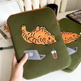 Kosmetiktaschen Koffer Cartoon Tiger Laptop Speicherhülle für iPad Air 4 Mac Pro 9.7 10.8 11 13 14,5 15 Zoll Tablet Hülle Innenbeutel