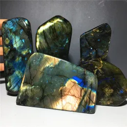 Dekorativa föremål Figurer Natural Stone och Crystal Labradorite Freeform Mineral Gemstone Fengshui Gift Wicca Horticulture Adsmenment F