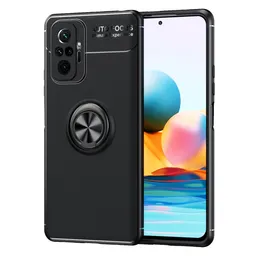 Auto Magnetische Ring Halter Telefon Fällen Für Xiaomi Redmi Hinweis 10 9 Pro 10S 9S 10T 9T Weiche TPU Zurück Abdeckung Finger Stand Halterung