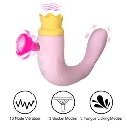 IKOKY 3 In 1 Vibrators For Women Stimulator Dildo Tongue Licking Sucking G-spot Vibration Anal Vagina Clitoral Sucker Vacuum