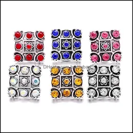 CLASPS HOOKS POCHOOTALE RHINESTONE 18mm Snap Button Clasp Metal Square Fastener Snapper Charms för Snaps smycken Fynd S BDESYBAG DHEYC