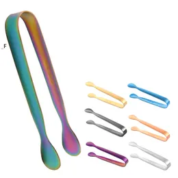 Utensili da cucina Pinza per ghiaccio in acciaio inossidabile Mini antipasti per servire Tong Pane Cibo BBQ Clip per bar BBB15496