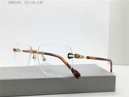 Yeni Moda Tasarımı Optik Gözlük 50016U Çevsiz Çerçeve Kare Şeffaf Lens Basit ve çok yönlü stil Pop Sıcak Satış Toptan Gözlük