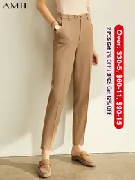 Amii Spring Summer Pants Female Office Lady Solid High Waist Trousers Fashion Straight Suit For Women 11960733 220725