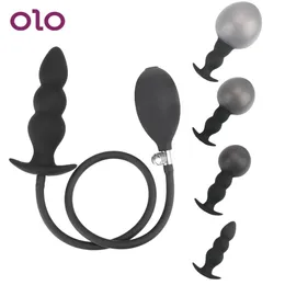 Olo Inflatable Anal Plug Beads Dilator Dildo Bump Super Large YearSizeEdize Expandable Buttセクシーなおもちゃ