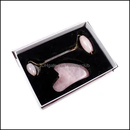 Arts And Crafts Arts Gifts Home Garden Natural Crystal Jade Jewel Roller Masr Scra Board Set Gift Box Beauty Face-Lift Drop Delivery 2021