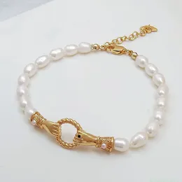 Ins Summer Natural Baroque Pearl Naszyjnik Uścisk dłoni Bransoletka Nisza projekt