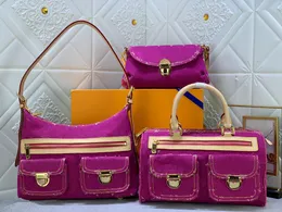 7a kvalitetsdesigner denim handväskor förföljer stor kapacitet shopping väska kvinnor reser nya mode axelväskor crossbody röd duk sac 3 stil