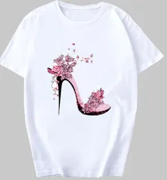 Women Summer Short Sleeve Floral Shoe Fashion Lady T-shirts Top T Shirt Ladies Womens Graphic Female Tee T-Shirt 220411