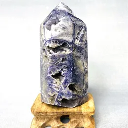 Dekorative Objekte, Figuren, lila Geode, Sphalerit, sechseckige Obelisken, spirituelle Heimdekoration, Geschenke und Hexerei, Altarzubehör, Kristalle, St