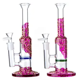 2022 Heady Glass Straight Water Pipes Beecomb Hookahs Perc Percolator DAB Riggar 14mm Joint 9 tums glas bongs wp533