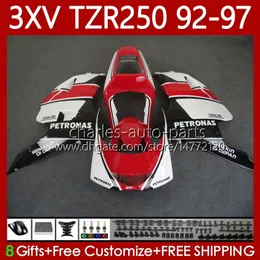 3XV Karosserie für Yamaha TZR-250 YPVS TZR250R 1992 1993 1994 1995 1996 1997 rot schwarz Karosserie 117No.80 TZR250-R TZR250RR 92-97 TZR 250 TZR250 R RR 92 93 94 95 96 97 Verkleidung