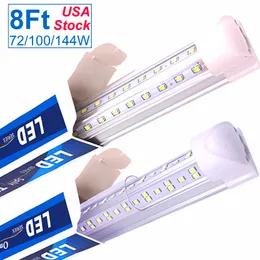 8ft LED Shop Light Tube Fixtures 72W 100W 6500K (Super Bright White), apparecchio da 8 piedi T8 per il magazzino del garage, forma V, uscita ad alta potenza, con interruttore On / Off, Plug and Play Omerse