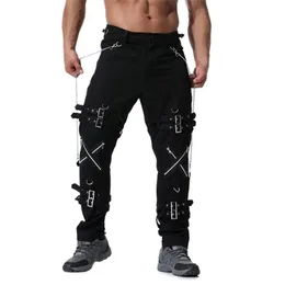 Męskie spodnie Mężczyźni Mężczyźni moda hip -hop joggers punkowe rock cargo spodnie zamki błyskawiczne streetwear menatge spodni upuszcza ABZ182 220826