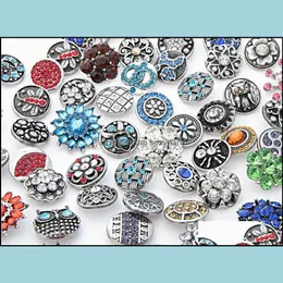 Pulseiras de charme Bot￣o de j￳ias de joias 18mm Bot￵es de shinestone Buttons Metal Fit Bracelet Banglels Colares de porte de porte entrega 2021 Fqfyx