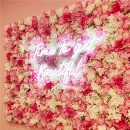 Fiore artificiale della parete del fiore della rosa di seta rosa per la decorazione della parete del fiore della decorazione di nozze BabyShow Wedding Christmas Home Backdrop Decor 220815