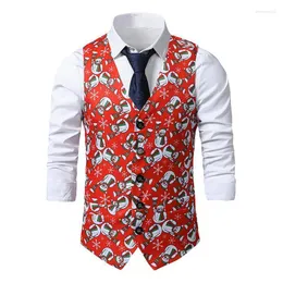 Men's Vests Steampunk Suit Vest Men 2022 Classic Christmas V Neck Slim Single-breasted Mens Marriage Gilet Homme Chaleco Hombre Stra22